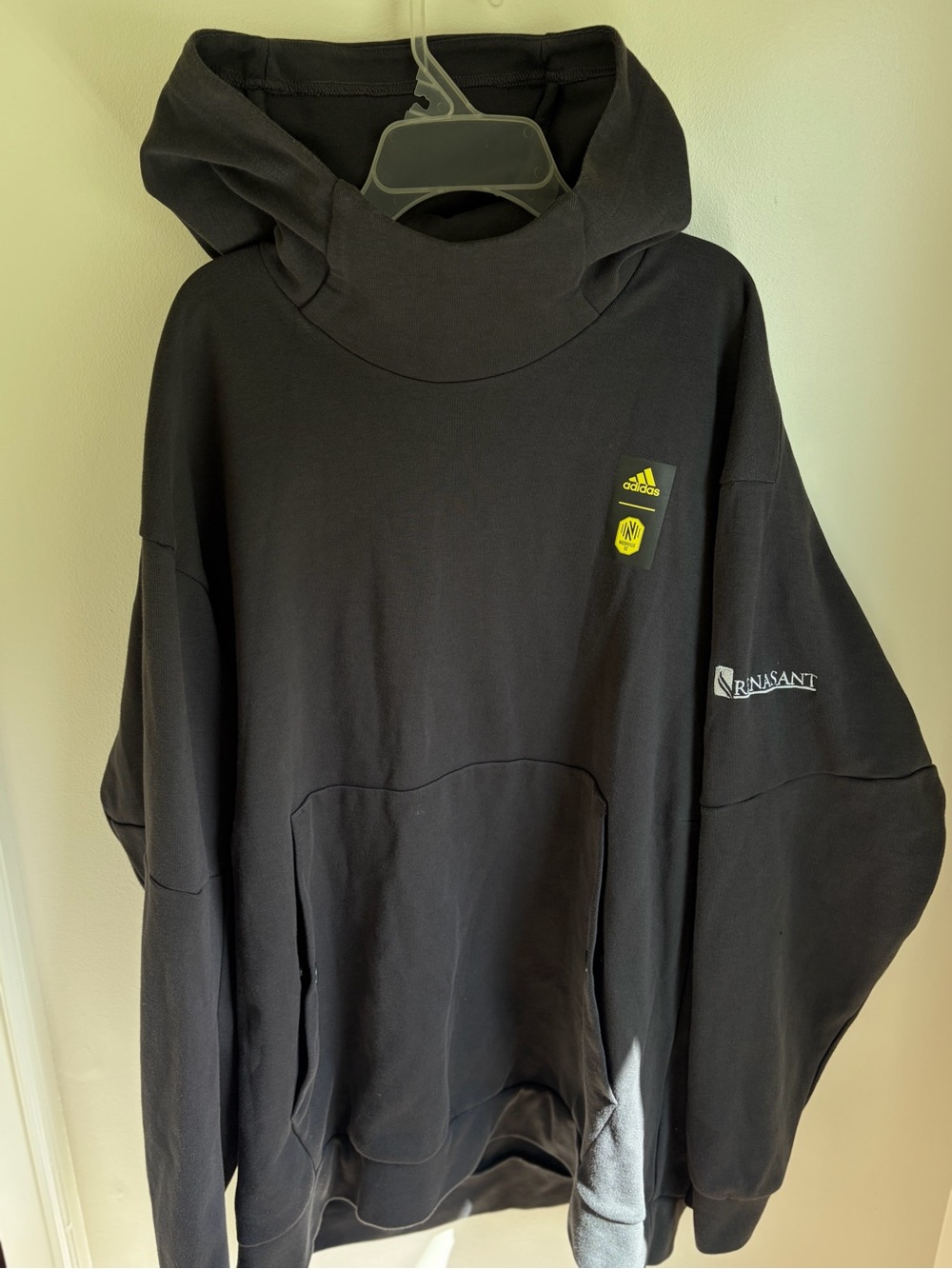Adidas Black Hoodie with Yellow Logo